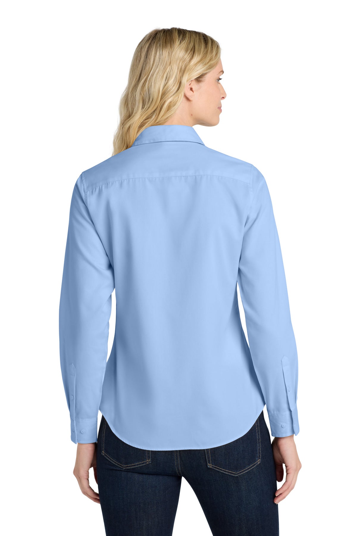 Lt Blue/Lt Stn Port Authority Women's Long Sleeve Easy Care Shirt. L608