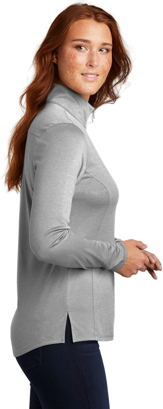 Lt Grey Hthr Sport-Tek Women's Endeavor 1/2-Zip Pullover. LST469