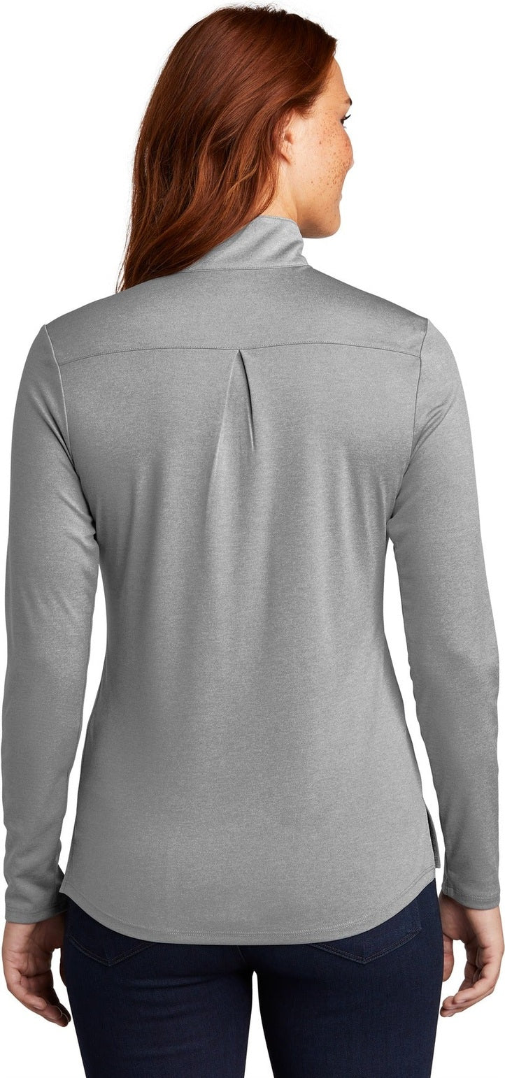 Lt Grey Hthr Sport-Tek Women's Endeavor 1/2-Zip Pullover. LST469