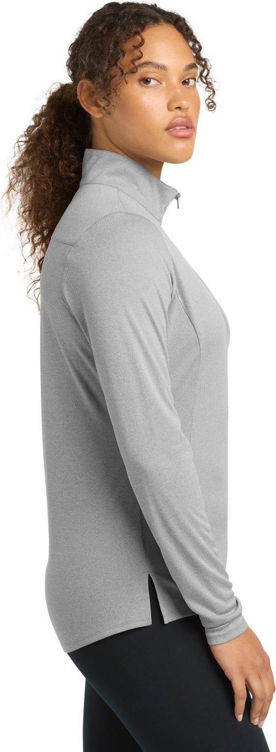 Lt Grey Hthr Sport-Tek Women's Endeavor 1/2-Zip Pullover. LST469