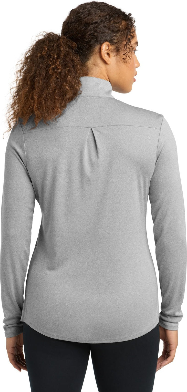 Lt Grey Hthr Sport-Tek Women's Endeavor 1/2-Zip Pullover. LST469