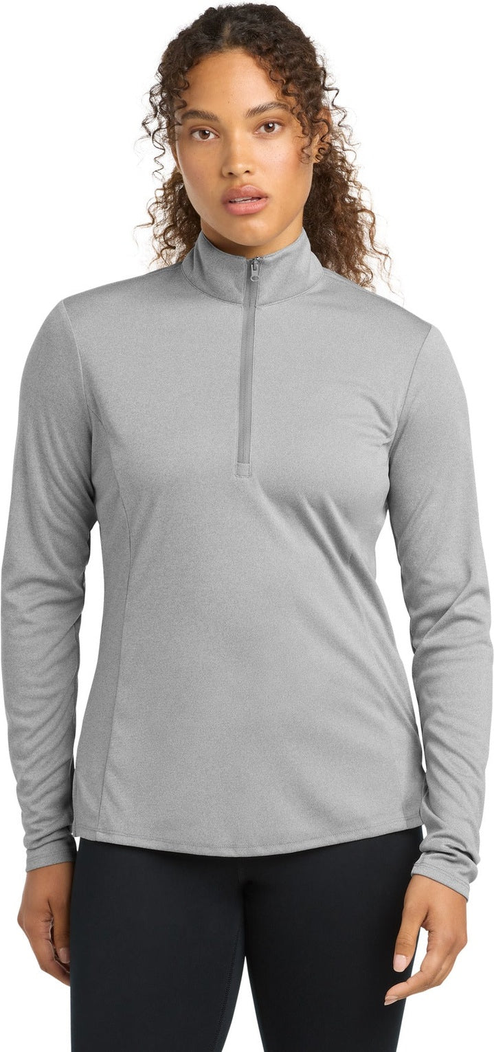 Lt Grey Hthr Sport-Tek Women's Endeavor 1/2-Zip Pullover. LST469