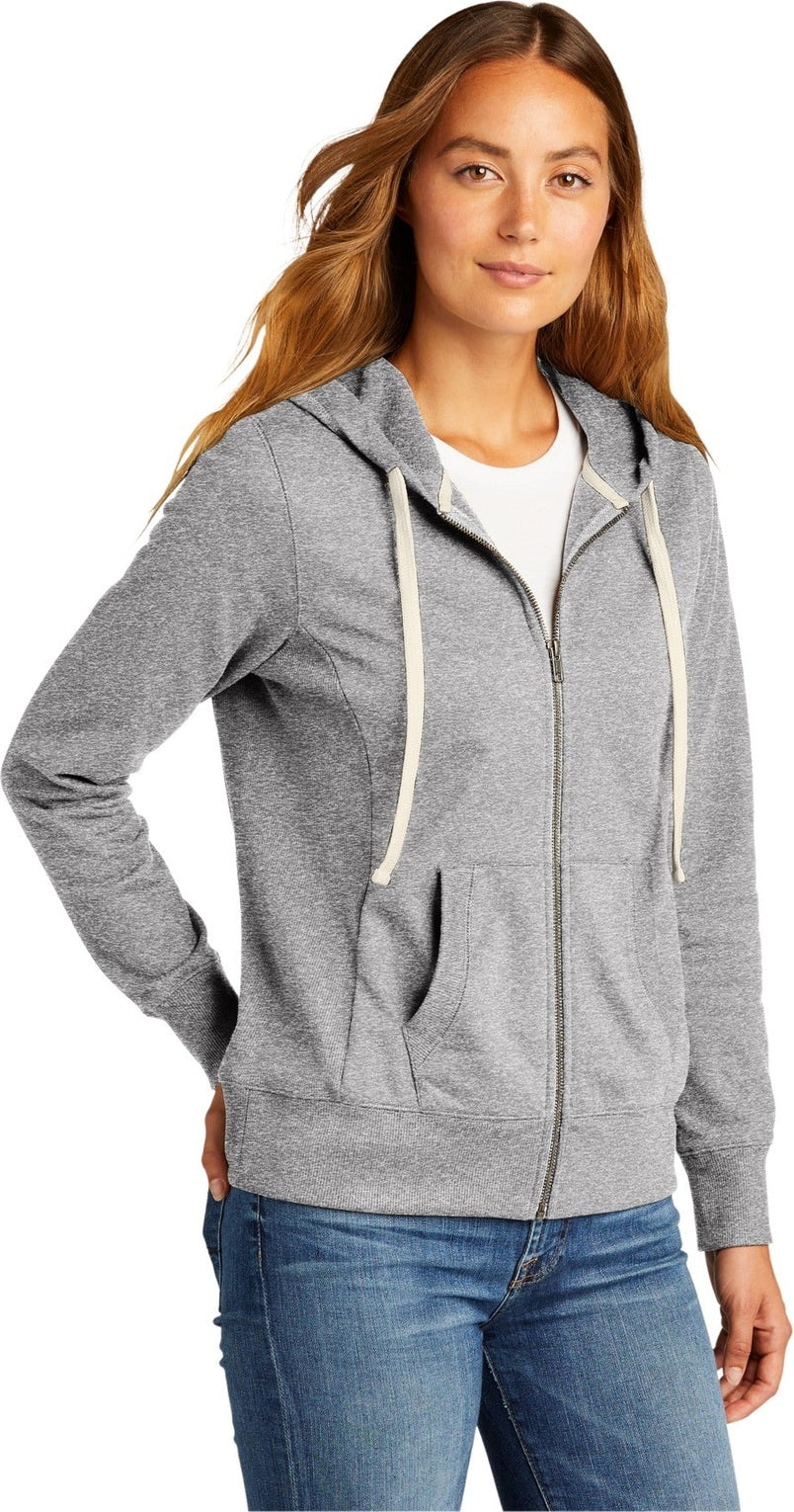 Lt Hthr Grey District Women's Re-Fleece Full-Zip Hoodie DT8103