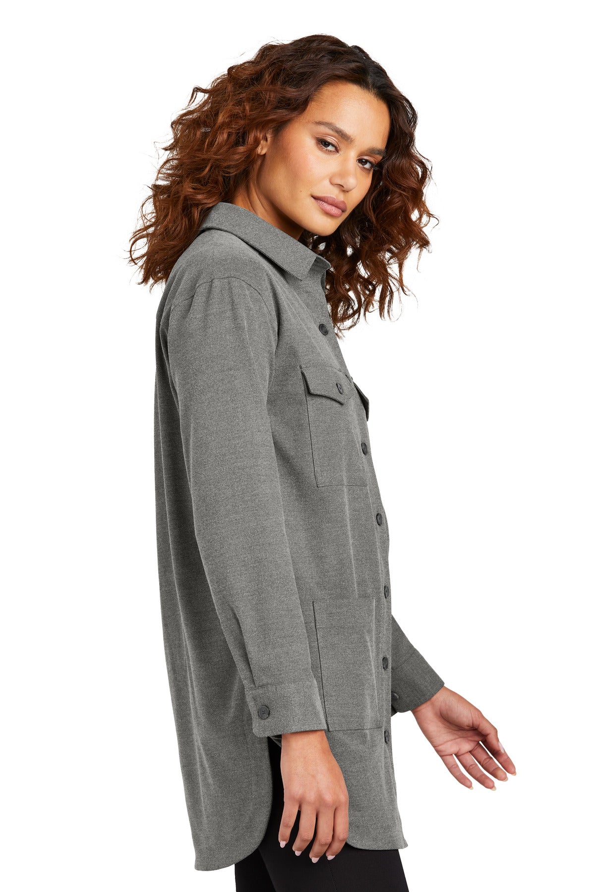 LtAnchrGyH Mercer+Mettle Women's Long Sleeve Twill Overshirt MM2021