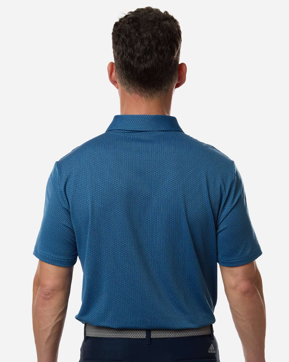 Lucid Ray Blue/ Black Men's Performance Textured Polo - A2024 plain