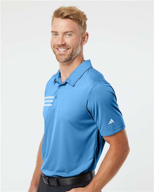 Lucky Blue/ White 3-Stripes Chest Polo - A324