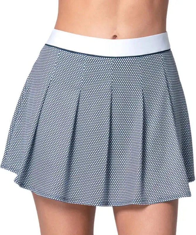Lucky in Love Ace Mesh Pleat Skirt 13’’ Women’s Midnight White