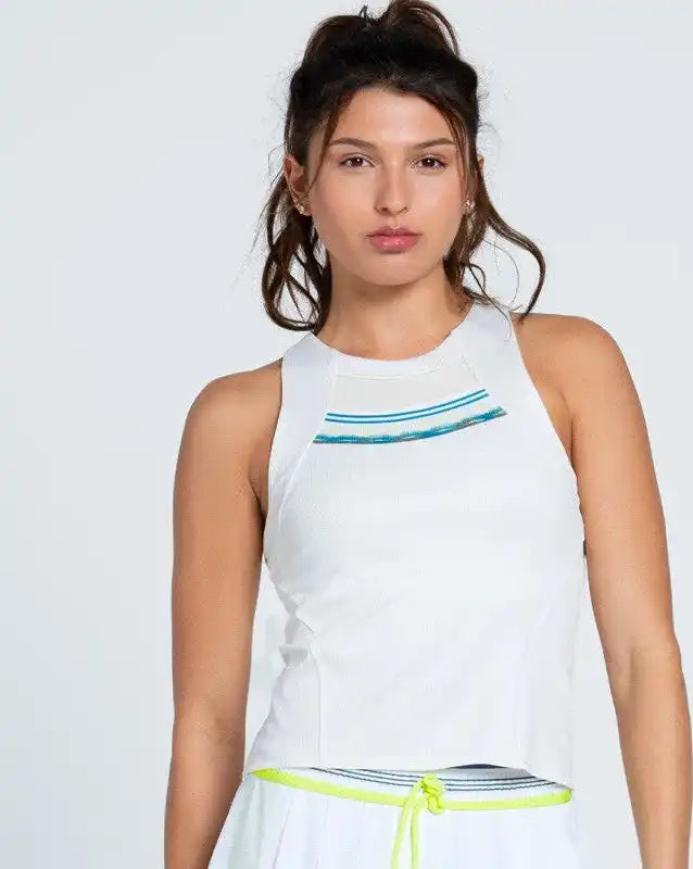 Lucky in Love Ace of Steel Tank W/ Bra White