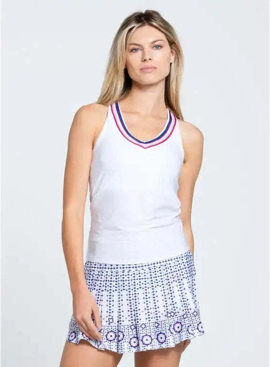 Lucky in Love Berry Sweet Tank W/ Bra Women’s White Dragon Fruit Blueberry
