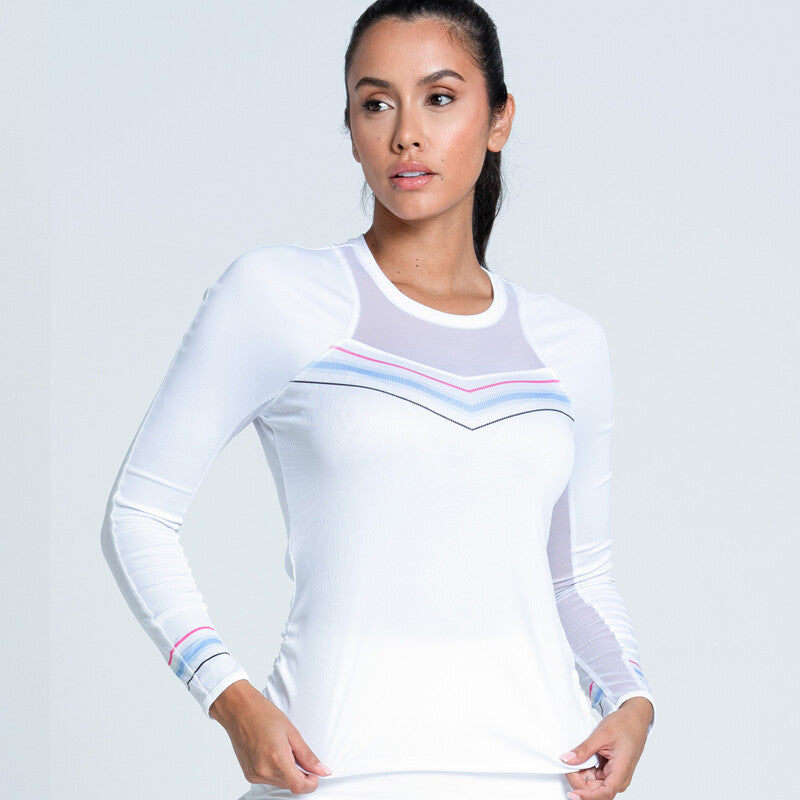 Lucky in Love Blue Streak Long Sleeve (white) - Wht / s