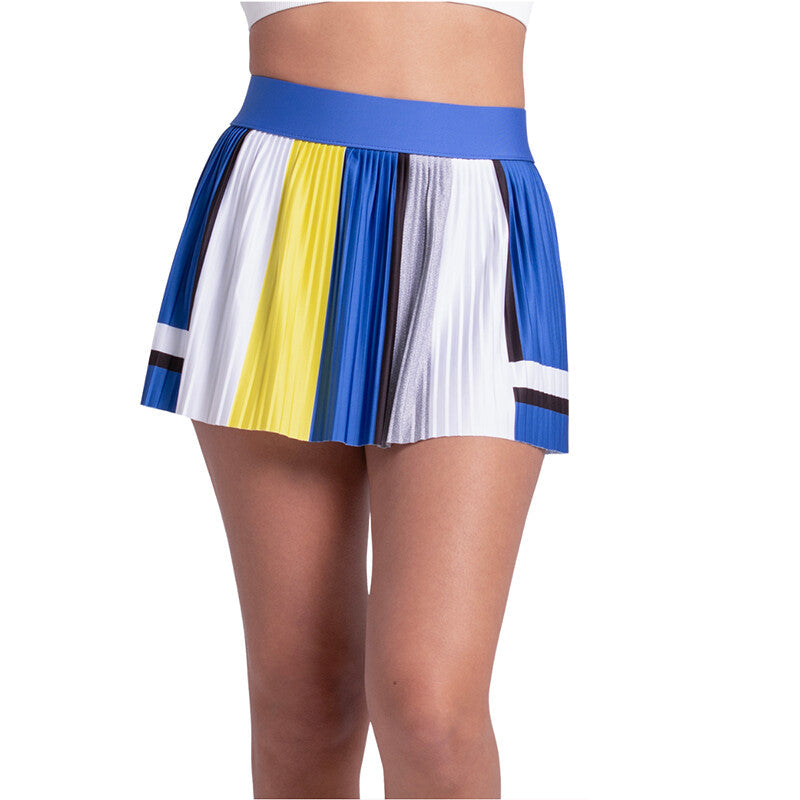 Lucky in Love Bold Statement Pleated Skirt (w) - Blu / Xs