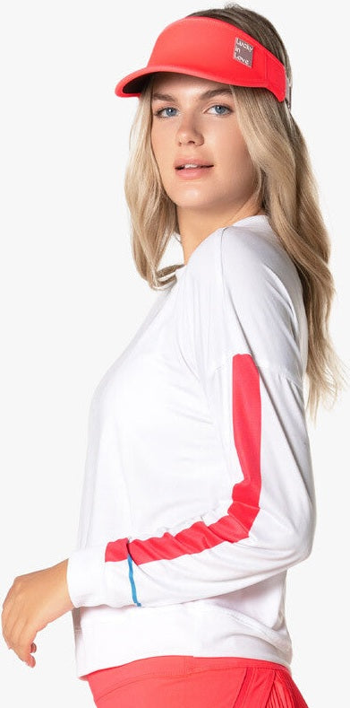 Lucky in Love Bright Line Long Sleeve (white)