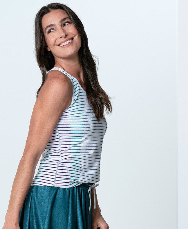Lucky in Love Contour Rib Tank (white)
