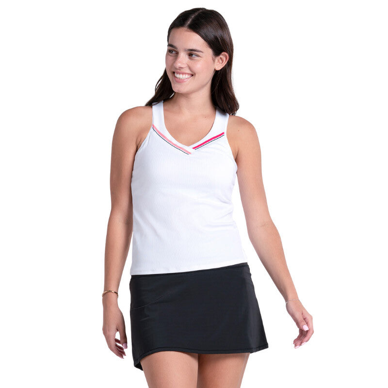 Lucky in Love Glow Stripe Tank (w) (white) - Wht / Xs