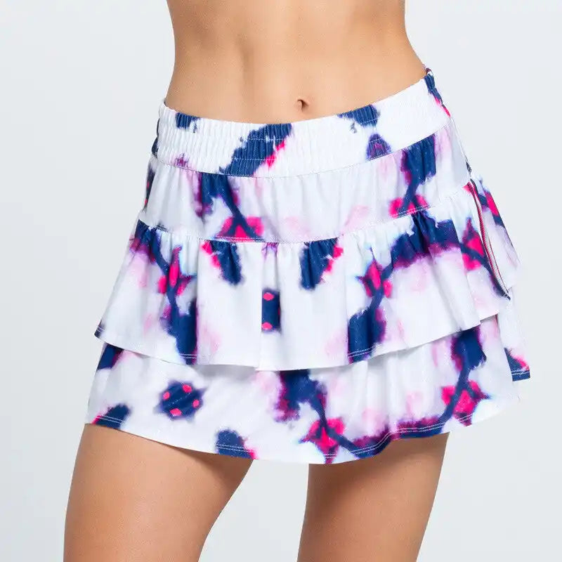 Lucky in Love High Waist Berry Burst Skirt - Blueberry White Dragon Fruit