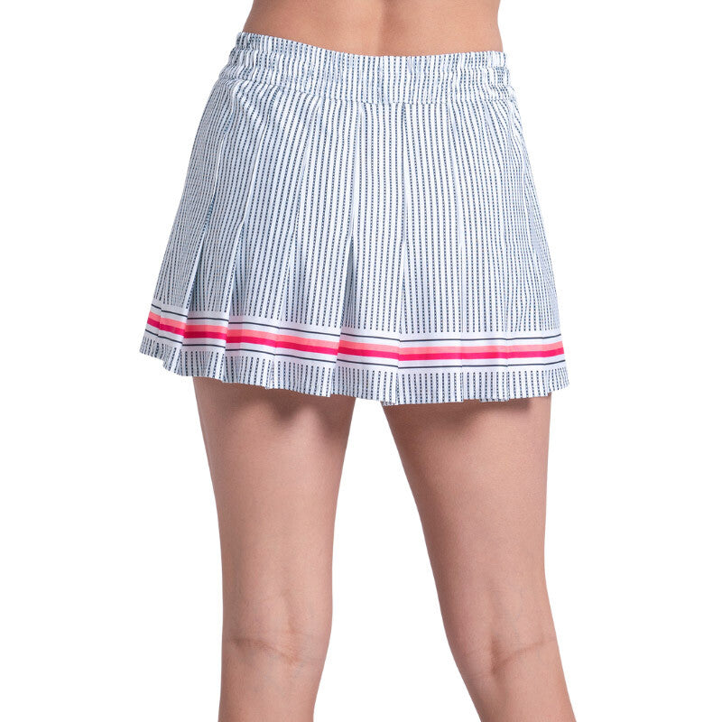 Lucky in Love High Waisted Glow Stripe Skirt (w) (white)