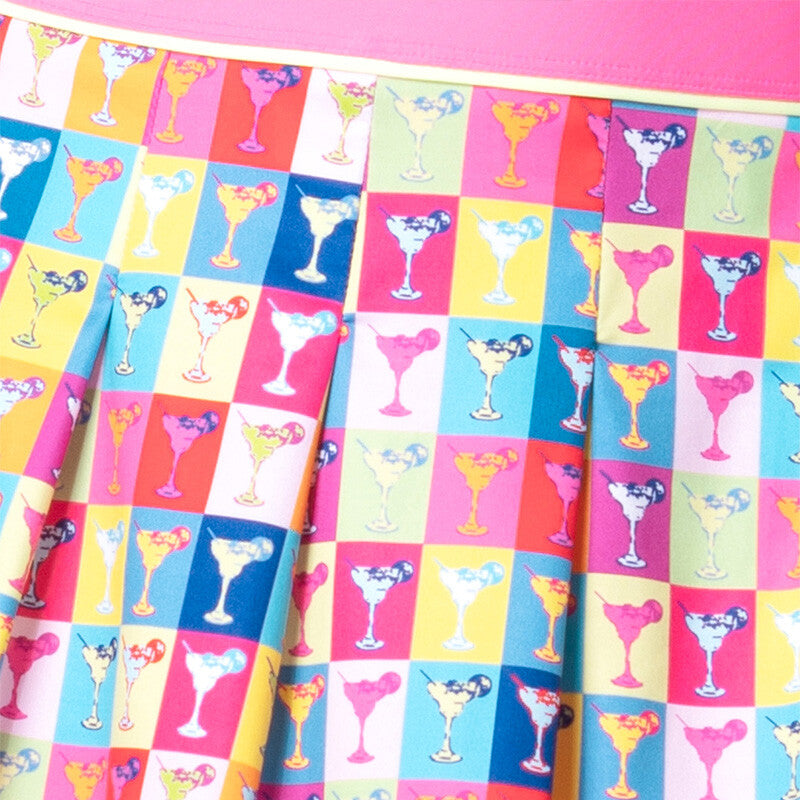 Lucky in Love Margarita Pop Art Pleat Skirt 13.5’’