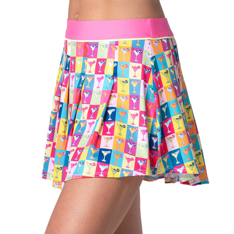 Lucky in Love Margarita Pop Art Pleat Skirt 13.5’’