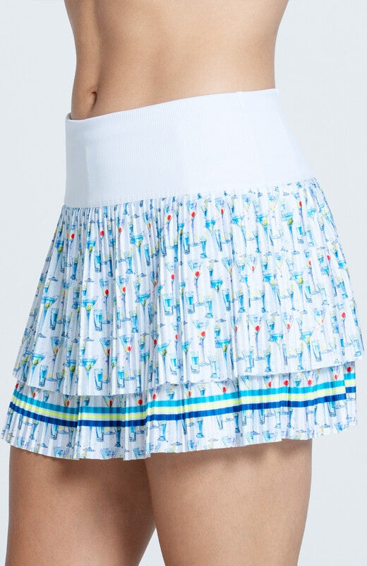Lucky in Love Martini Gras Pleated Skirt 14’’