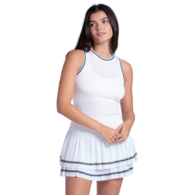 Lucky in Love Preppy Court Tank (w) (white) - Wht / Xs