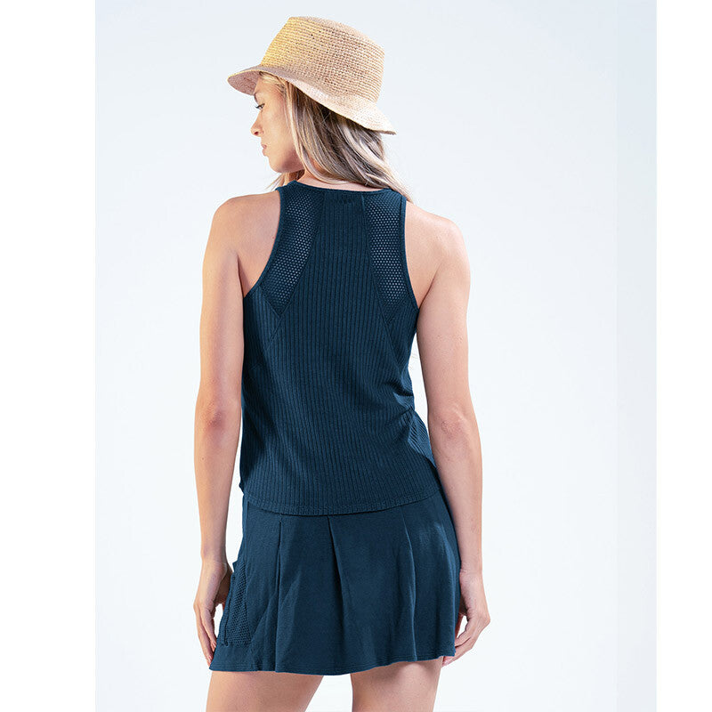 Lucky in Love Rib Breezy Tank (w) (heather Grey)