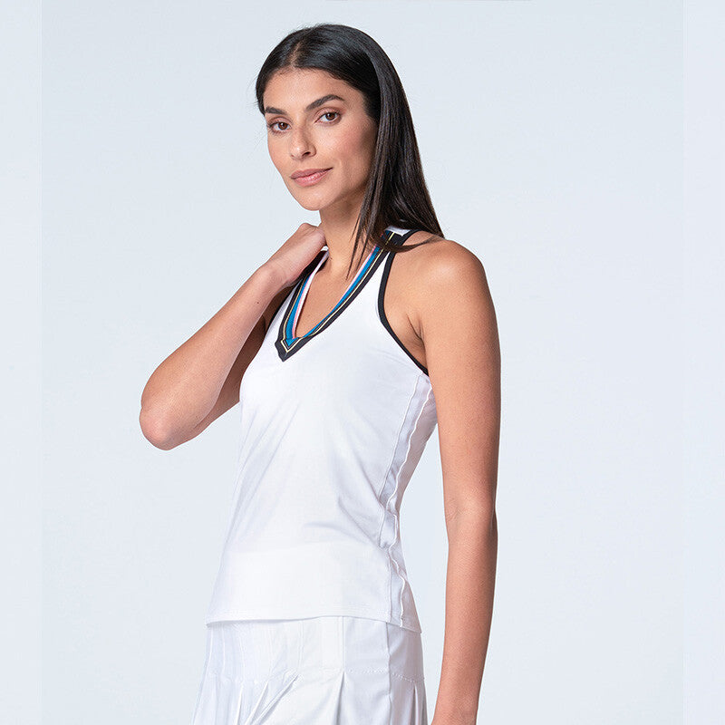 Lucky in Love Stripe Hype Tank W/ Bra (white)
