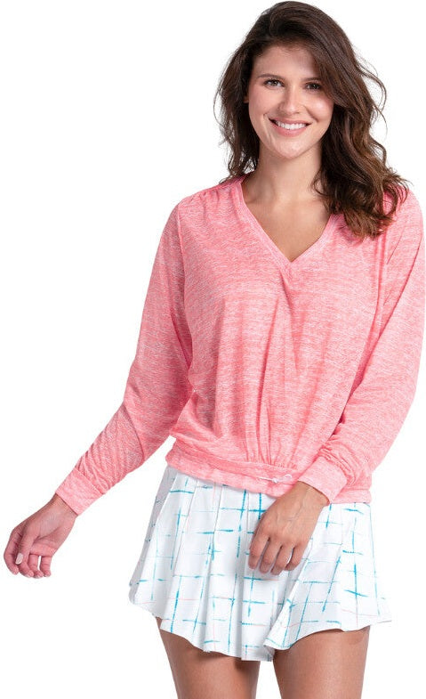 Lucky in Love Summer Haze Long Sleeve Pullover Women’s - Orange Frost