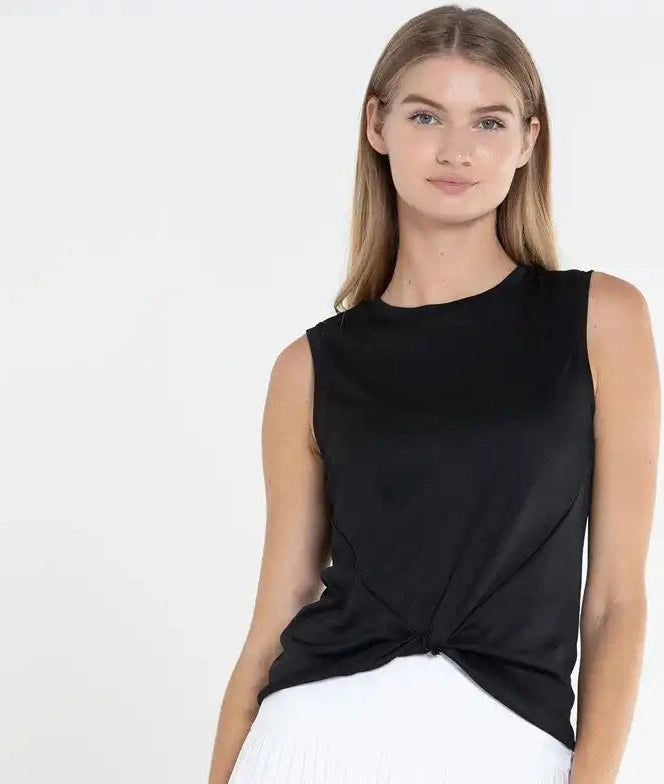 Lucky in Love Twist Front Tank Women’s Black