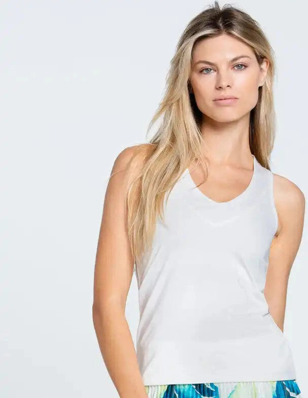 Lucky in Love v Neck Tank W/ Bra Bone
