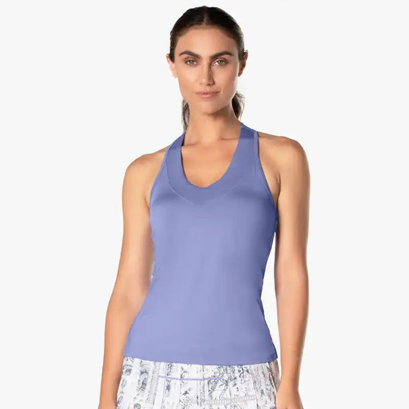 Lucky in Love V-neck Tank W/ Bra - Lilac