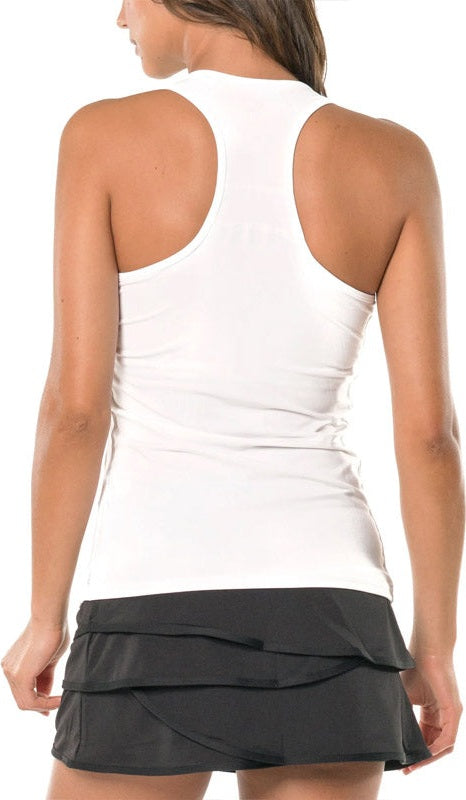 Lucky in Love V-neck Tank W/ Bra (white)