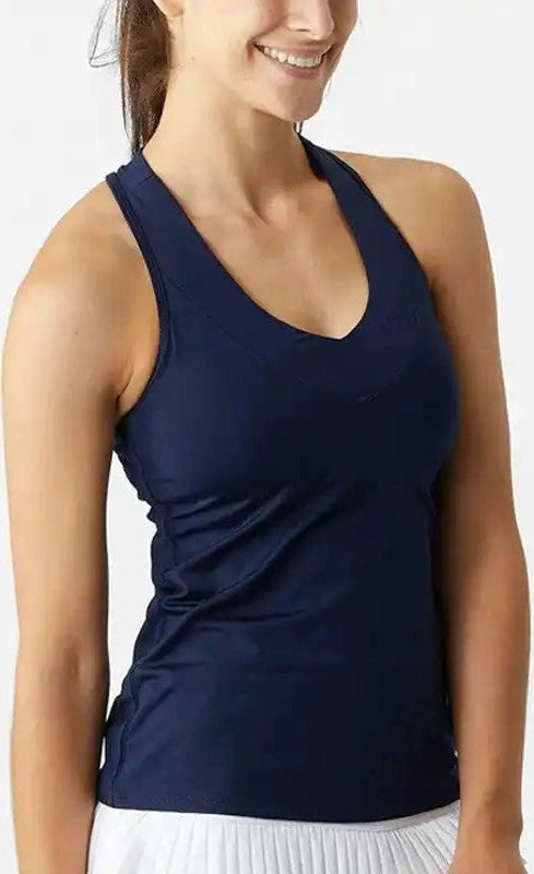 Lucky in Love v Neck Tank W/ Bra Women’s Navy