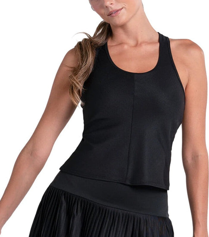 Lucky in Scoop Neck Rib Tank W/ Bra Women’s - Black