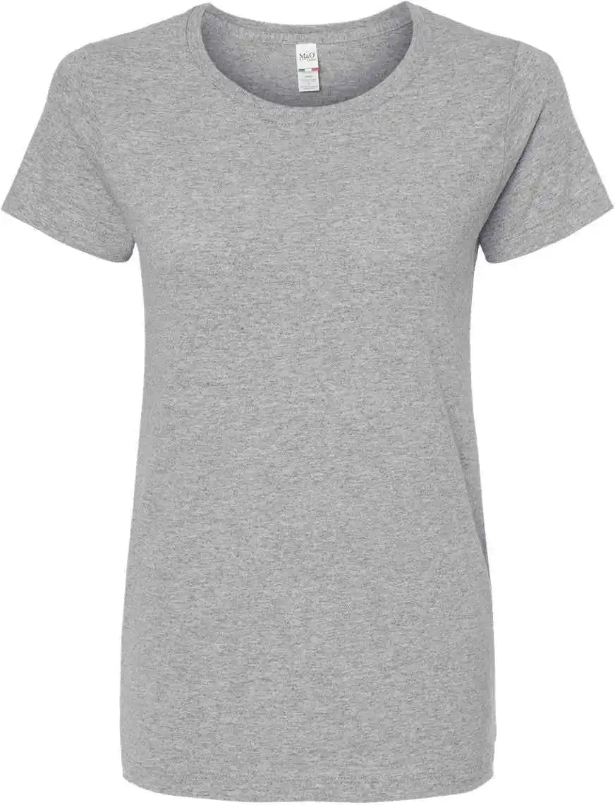 M&amp;o 4810 Women’s Gold Soft Touch t Shirt Athletic Gray