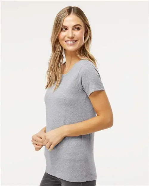 M&o 4810m Women’s Gold Soft Touch T-shirt - 4810 - Athletic Gray