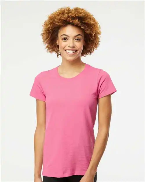 M&amp;o 4810m Women’s Gold Soft Touch T-shirt - 4810 - Azalea