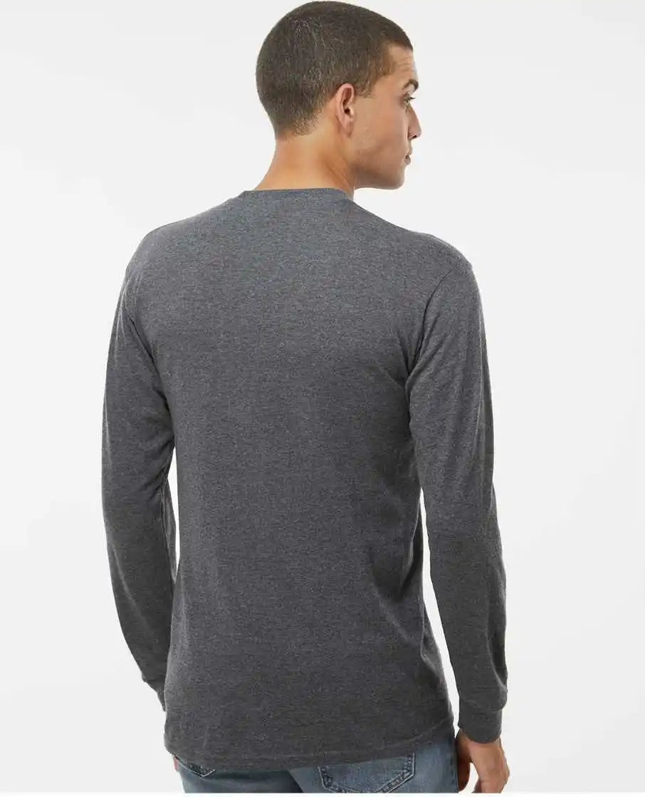 M&o 4820 Gold Soft Touch Long Sleeve t Shirt Dark Heather