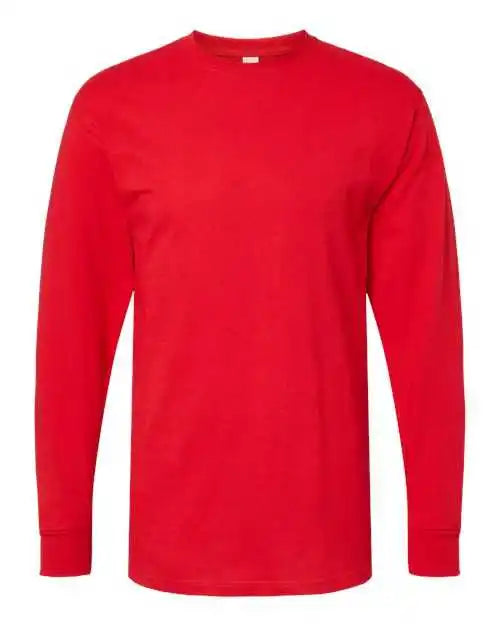 M&o 4820 Gold Soft Touch Long Sleeve t Shirt Deep Red