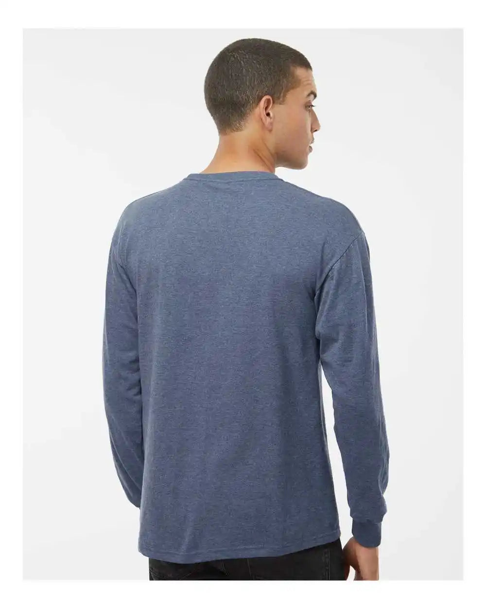 M&o 4820 Gold Soft Touch Long Sleeve t Shirt Heather Navy