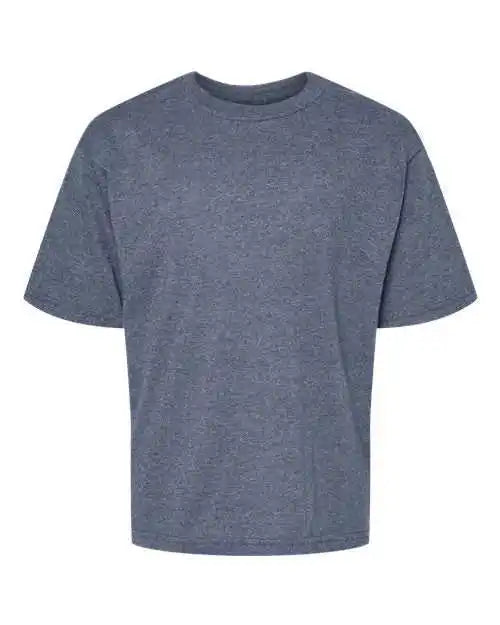M&amp;o 4850 Youth Gold Soft Touch t Shirt Heather Navy