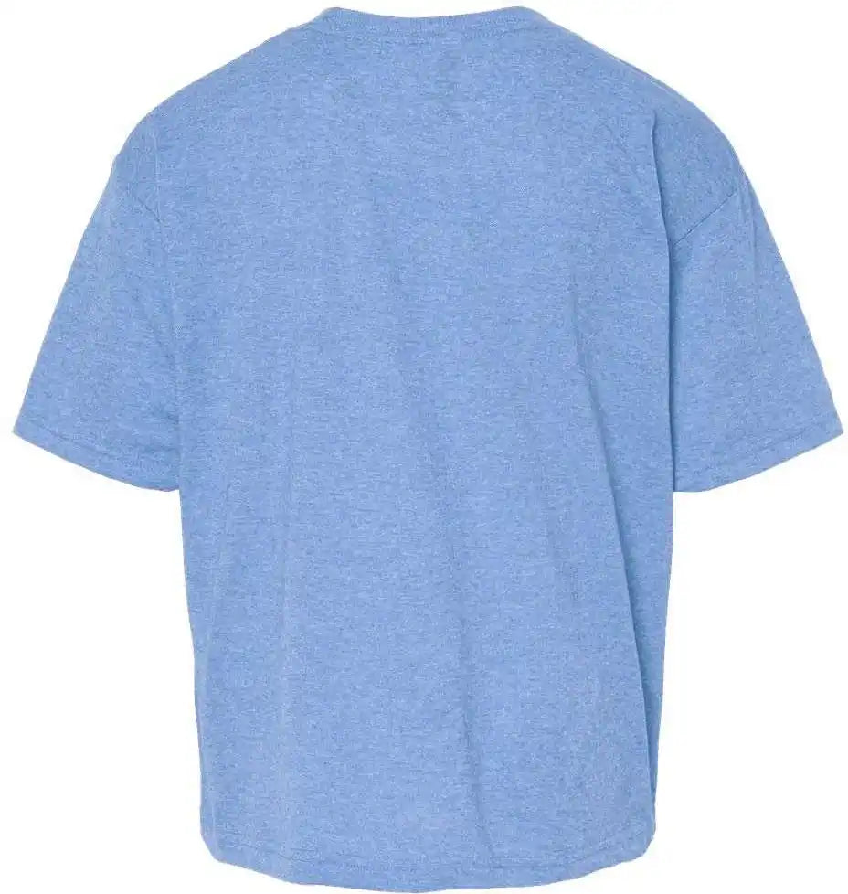 M&amp;o 4850 Youth Gold Soft Touch t Shirt Light Blue Heather