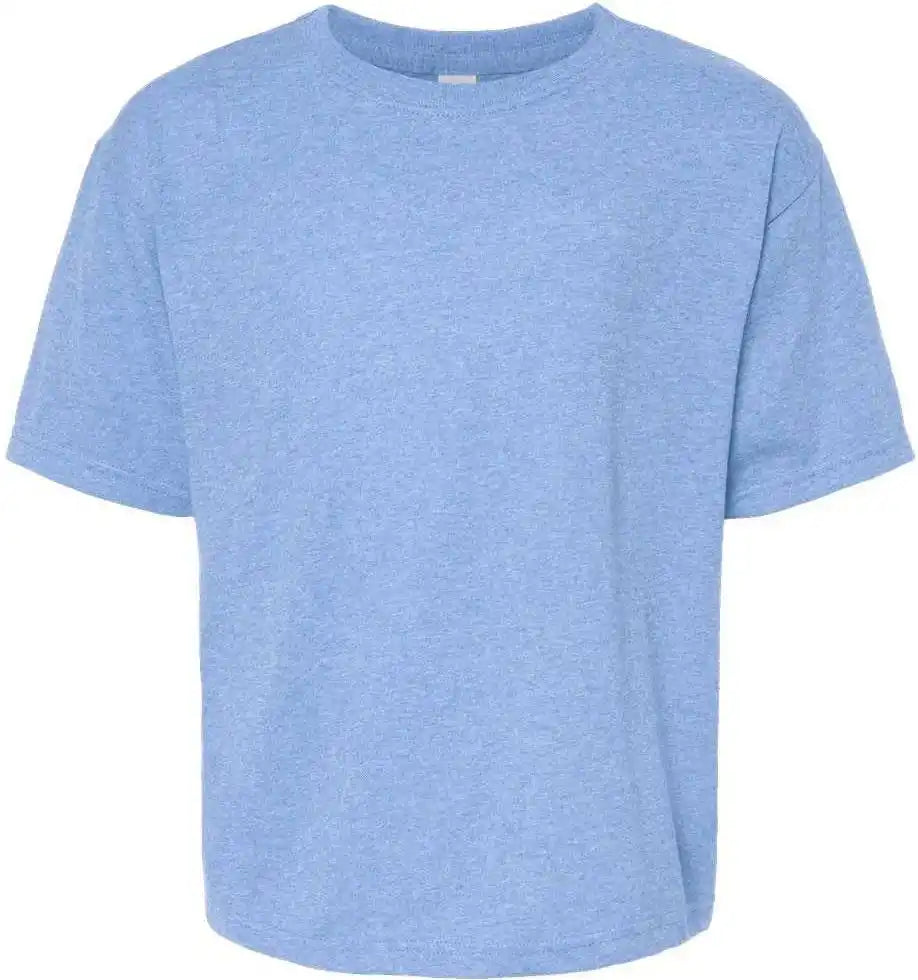 M&amp;o 4850 Youth Gold Soft Touch t Shirt Light Blue Heather
