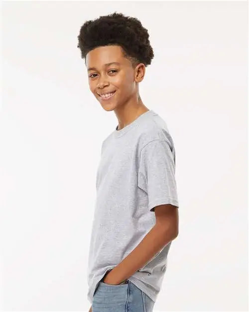M&o 4850m Youth Gold Soft Touch T-shirt - 4850 - Athletic Gray