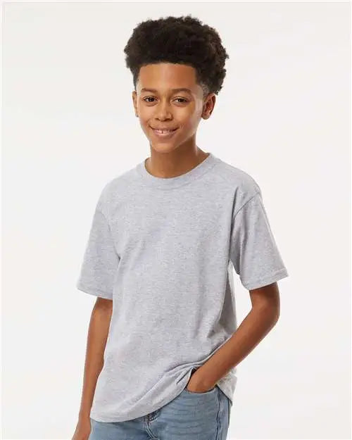 M&o 4850m Youth Gold Soft Touch T-shirt - 4850 - Athletic Gray