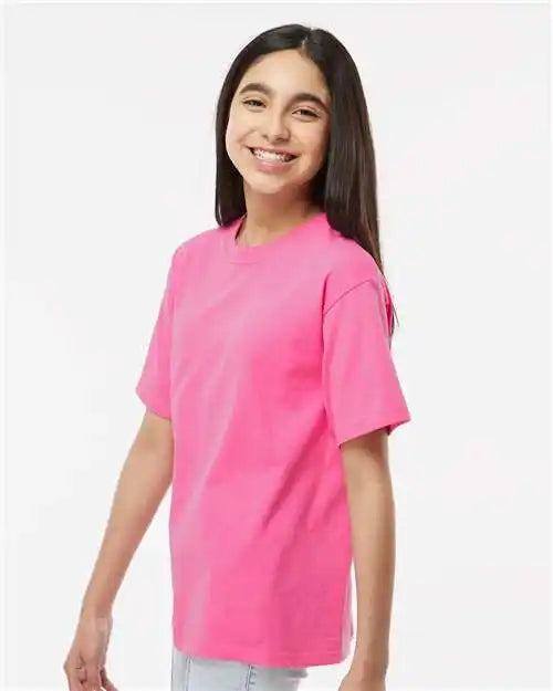 M&amp;o 4850m Youth Gold Soft Touch T-shirt - 4850 - Azalea