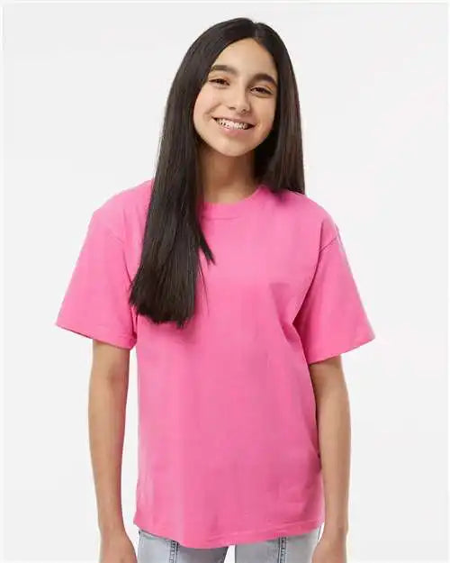 M&amp;o 4850m Youth Gold Soft Touch T-shirt - 4850 - Azalea