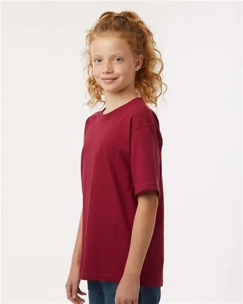 M&o 4850m Youth Gold Soft Touch T-shirt - 4850 - Cardinal Red