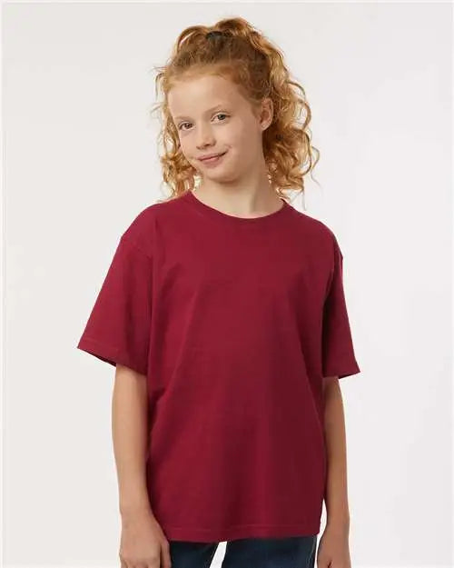 M&o 4850m Youth Gold Soft Touch T-shirt - 4850 - Cardinal Red