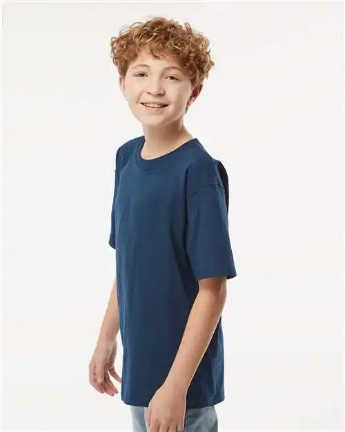 M&amp;o 4850m Youth Gold Soft Touch T-shirt - 4850 - Deep Navy