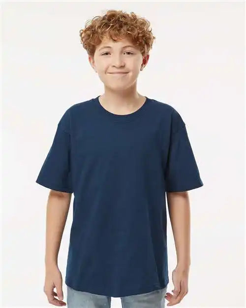 M&amp;o 4850m Youth Gold Soft Touch T-shirt - 4850 - Deep Navy